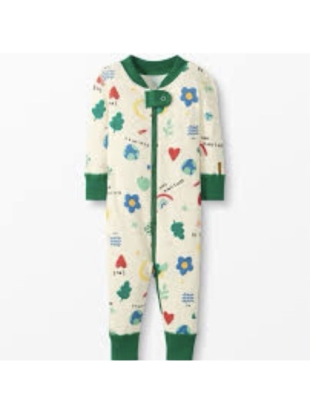 Hanna Andersson Pajamas Sleeper Size 3T Organic Cotton Nurture Nature Print Eco